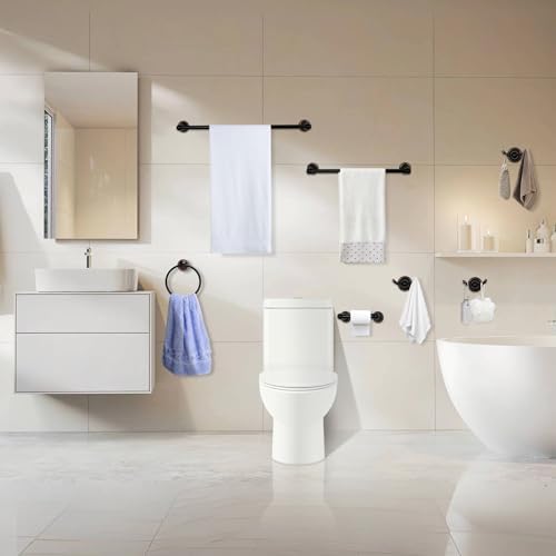 7-Piece Bathroom Hardware Set Matte Black Aluminum Stainless Steel Bathroom Set