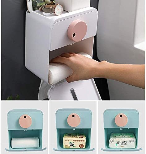 Elegant Toilet Paper Holder with Built-in Storage Pink Design