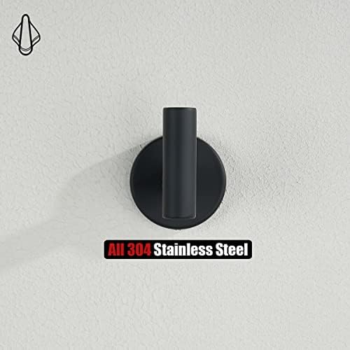 JQK 5-Piece Bath Set 24-inch Towel Bar Mat Black