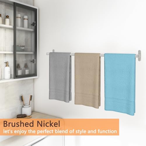High-Quality Sustainable Space DOKU 24-Inch Brushed Nickel Bathroom Towel Bar