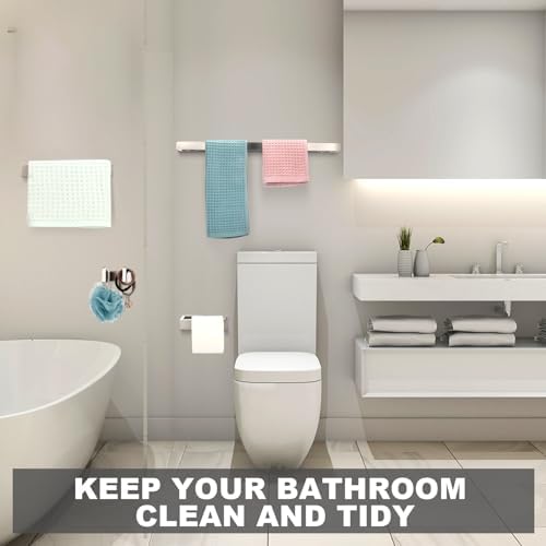 8-Piece Stainless Steel Bathroom Hardware Set Modern Design Silver Finish