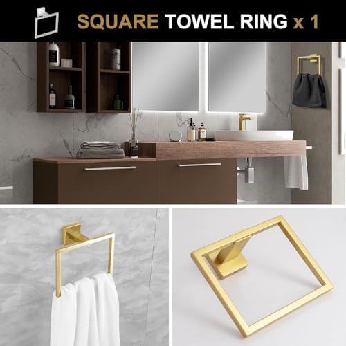 Gold-Tinted 5-Piece Towel Bar Set