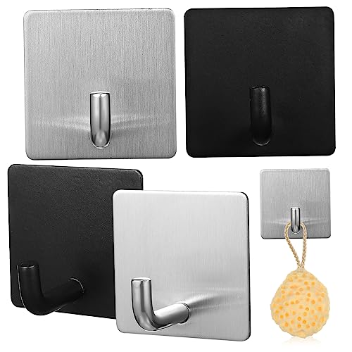 Functional Modern 4-Piece Stainless Steel Wall Towel Hanger Set with Door Coat Holders for Home closet