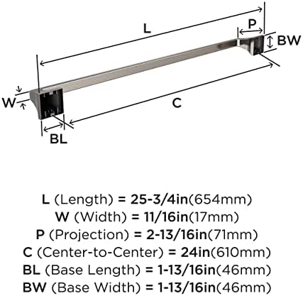 Elegant 24-Inch Brushed Nickel Towel Bar Amerock BH36024G10