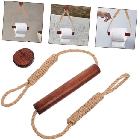 Elegant Wall-Mounted Toilet Paper Holder Rustic Rope Design
