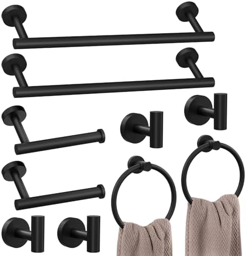 Lckppt Matte Black Bathroom Accessories Set