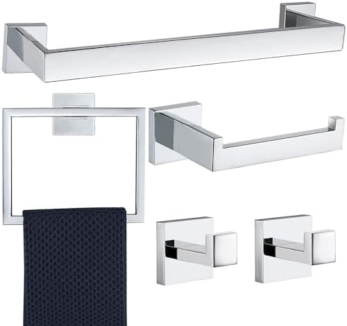 5-Piece Polished Chrome bathroom hardware set