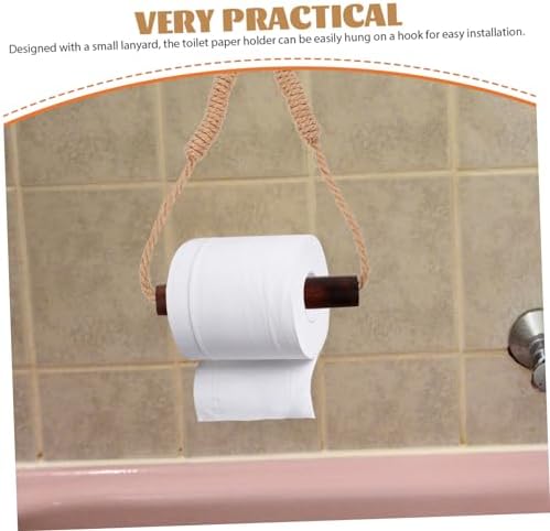 Space-Saving Rope Wooden Toilet Paper Holder