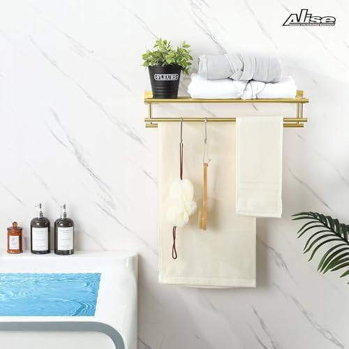 Alise Double Towel Bar Rack Stainless Steel Gold