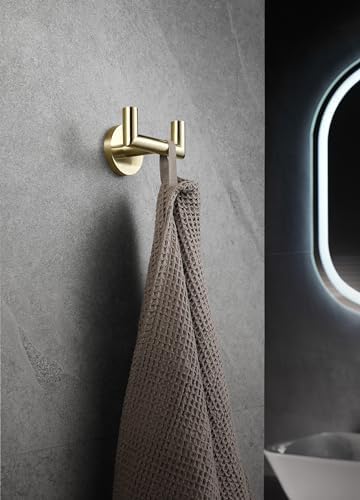 Versatile Heavy Duty Towel Hook with Brushed Gold Finish