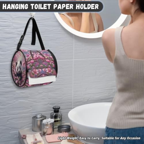 Cute Panda Toilet Paper Hanger for Camping and Hiking