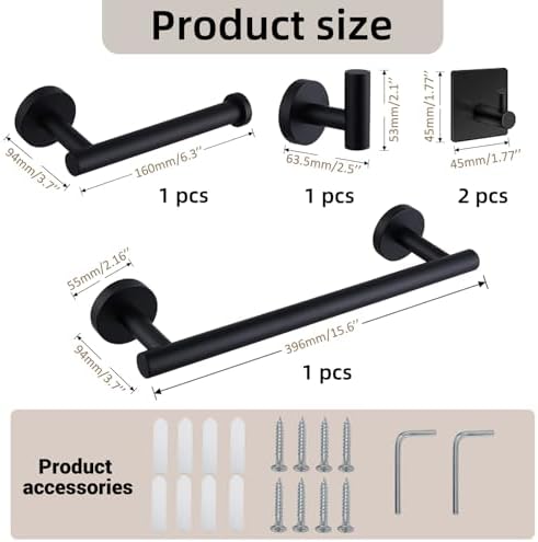 Stainless Steel Bathroom Towel Rack Set