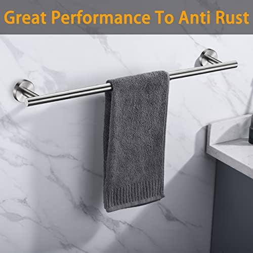 Nolimas Brushed Nickel Bath Towel Bar Stainless Steel 33-inch Single Towel Rack
