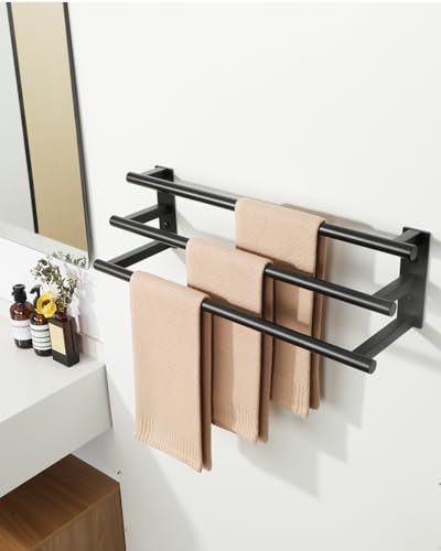 Alise 3-Towel Bar Showers 24-Inch Matte Black