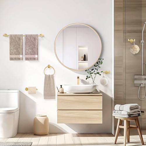 5-Piece Gold Brushed Towel Bar Set