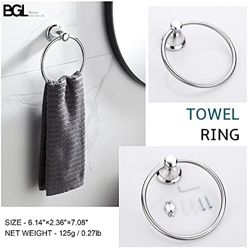 4-Piece Chrome Bathroom Set Premium Towel Bar Accessories