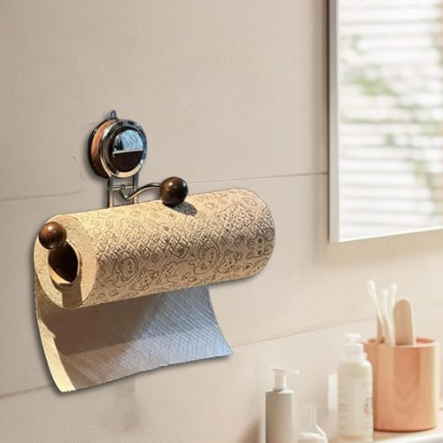 Effortless No-Drill Suction Cup Paper Towel Holder for Kitchen Bathroom