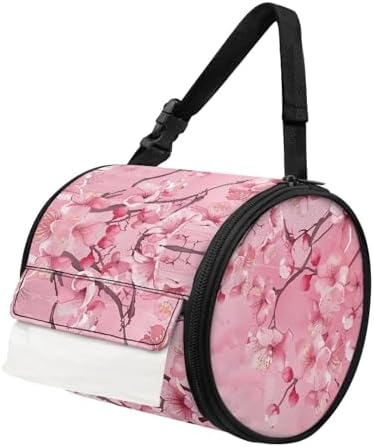 GLENLCWE Pink Plum Blossom Folding Toilet Paper Holder for Cats Dogs