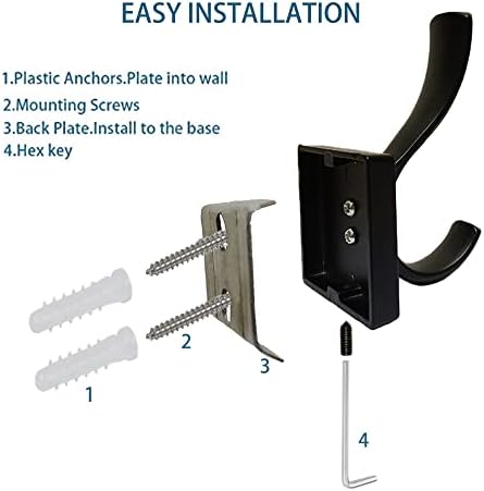 UNHINT Black Coats Towel Hooks 6 Pack