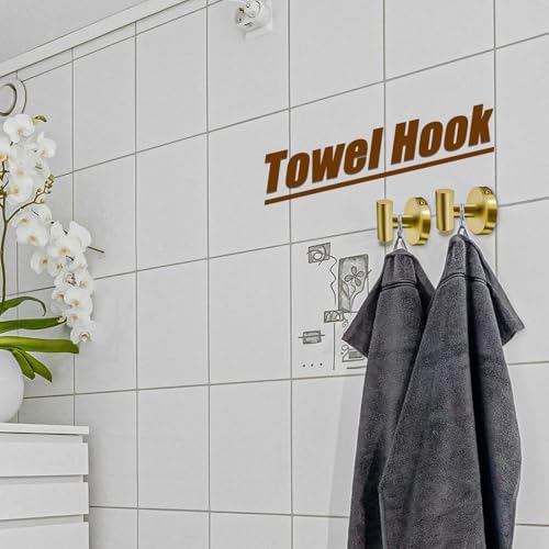 Stylish 5PCS Brushed Gold Bathroom Accessories Set - Elegant Towel Bar More