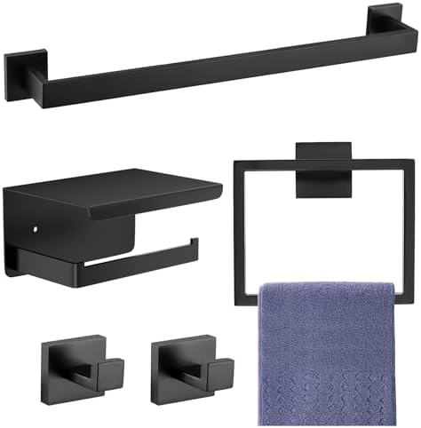 Premium 5-Piece Stainless Steel Bathroom Accessory Set for Home Use