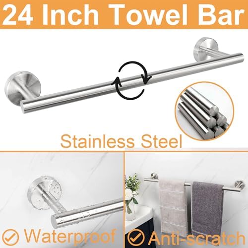 Bathroom Hardware Set Thick Stainless Steel Towel Bar Holder Set