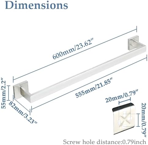 Stainless Steel Towel Bar 24-Inch Hand Brushed Finish