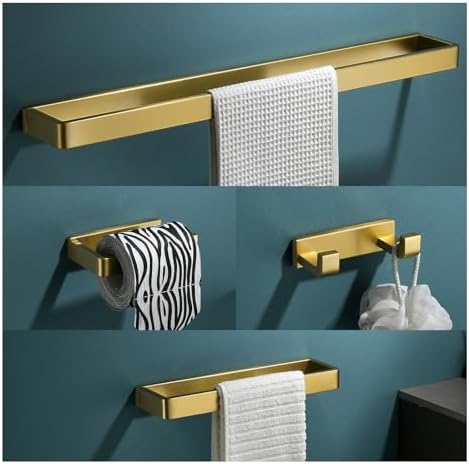 Stainless Steel Bath Towels Brushed Gold Set