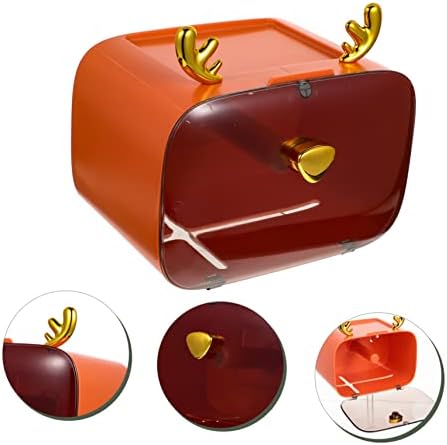 Wall-Mounted Pink Tissue Holder with Cartoon Antler Design