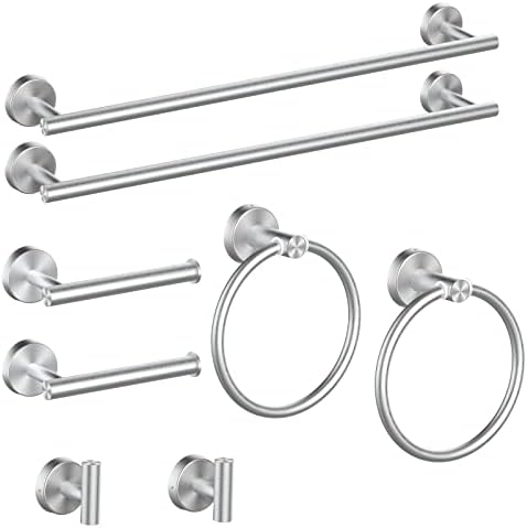 8-Piece Brushed Nickel Bathroom Hardware Set