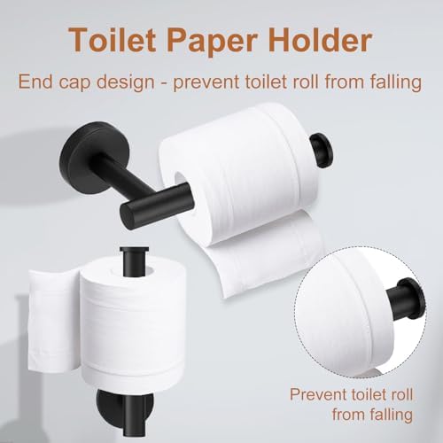 5-Piece Black Bathroom Hardware Set