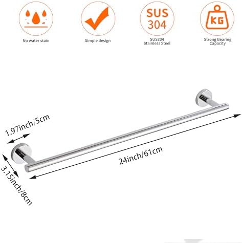 Premium 24-Inch Stainless Steel Towel Bar