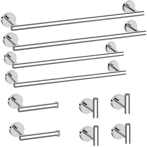 Mid-Season Essential Collection 10-Piece Polished Chrome Bathroom Hardware Set