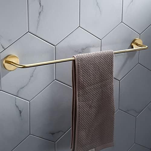 Sturdy Brass Towel Bar Aesthetic Design Towel Holder Bathroom Space-Saving