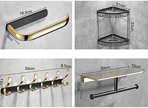 Elegant Black Gold Copper Bathroom Set