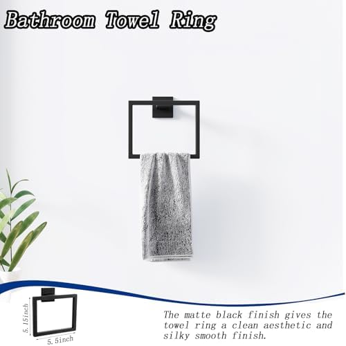 Sturdy Matte-Black Towel Bar Set