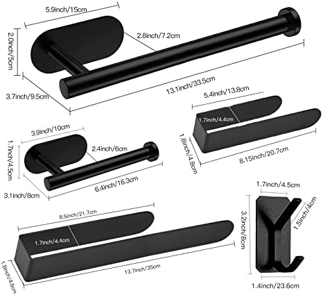 Stylish Black Towel Bar Set for Bathrooms