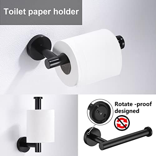 Bath 5-Piece Matte Black Bathroom Hardware Set