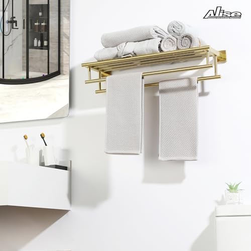 Alise Double Towel Bar Rack Stainless Steel Gold