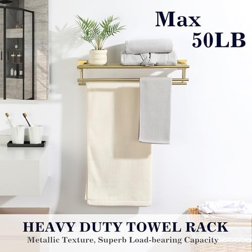 Alise Double Towel Bar Rack Stainless Steel Gold