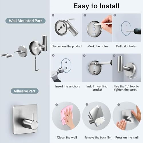 IJDD Modern Bathroom Essential Set with 24-Inch Towel Bar More