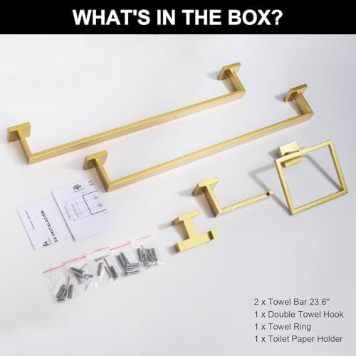 Gold-Tinted 5-Piece Towel Bar Set