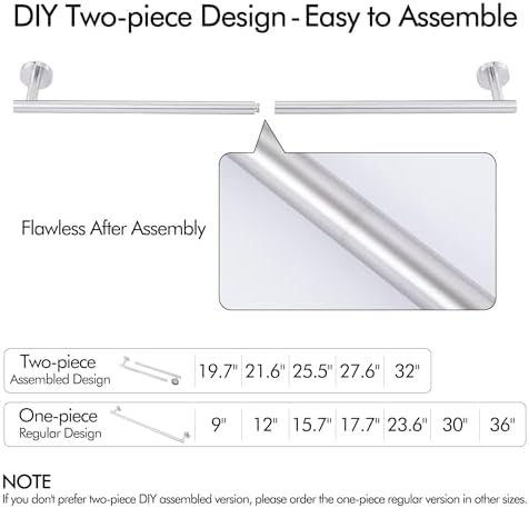 Stainless Steel 192-Inch Bathroom Towel Bar