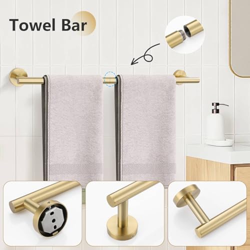 5-Piece Gold Brushed Towel Bar Set