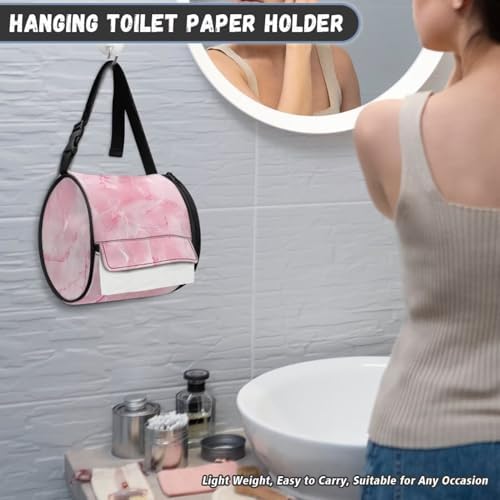 KUIFORTI Pink Marble Toilet Paper Holder
