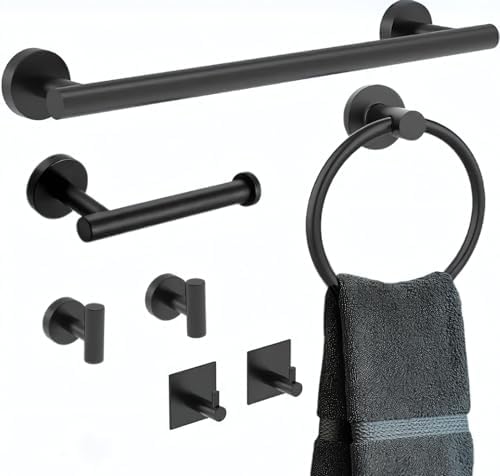 Matte Black Bathroom Accessory Set NO324