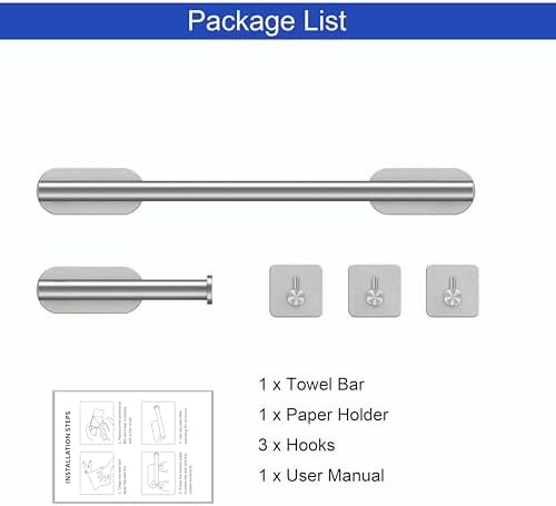 Toogon 5-Piece Self-Adhesive Towel Bar Set