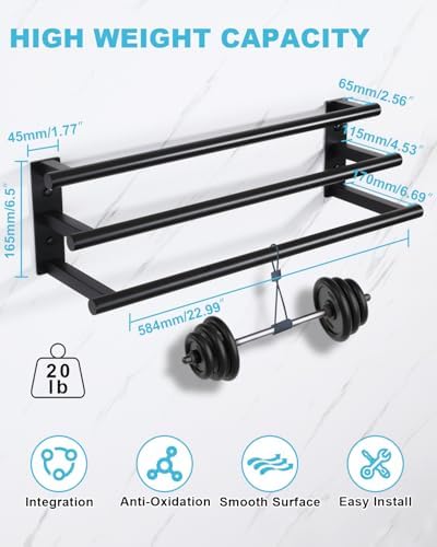 Alise 3-Towel Bar Showers 24-Inch Matte Black