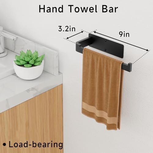 XEENEW 7-Piece Bathroom Hardware Set 24IN Matte Black towel bar