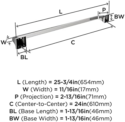 Amerock BH3602426 Chrome Towel Bar